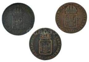 1816B 1kr Cu + 1816G 1kr Cu (2xklf méret) T:VF patina, ü., ph