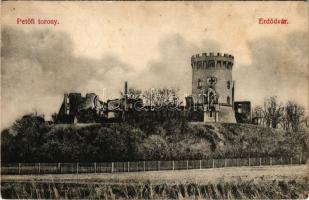 1910 Erdőd, Károlyierdőd, Ardud (Szatmár); Erdődvár, Rákóczi vár, Petőfi torony / castle, tower (EB)