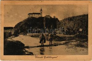 1918 Csiklovabánya, Csiklova, Csiklóbánya, Németcsiklova, Ciclova Montana (Oravica, Oravita); kegytemplom. Káden József kiadása / pilgrimage church (EK)