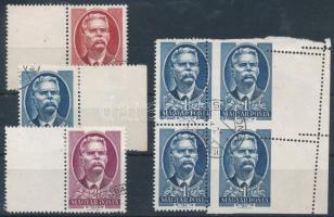 1951 Maxim Gorkij üres mezős sor + 1Ft 4-es tömb látványos elfogazással