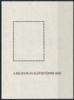 2002 Kossuth Lajos emlékív "A Bélyegvilág előfizetőinek 2002" hátoldali felirattal