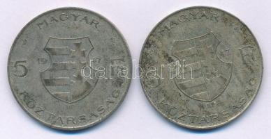 1947. 5Ft Ag "Kossuth" (2x) T:F patina Adamo F8.1