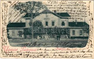 1900 Pankota, Pancota; Indóház, vasútállomás. Bloch H. kiadása / railway station (EK)