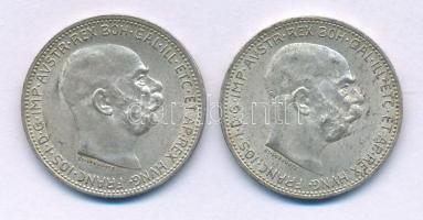 Ausztria 1915. 1K Ag "Ferenc József" (2x) T:XF patina
Austria 1915. Corona Ag "Franz...