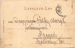 1907 Szilágysomlyó, Simleu Silvaniei; Bem tér, Szentháromság szobor, templom. Veres Károly kiadása /...
