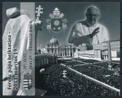 2013 Ferenc pápa beiktatása feketenyomat emlékív