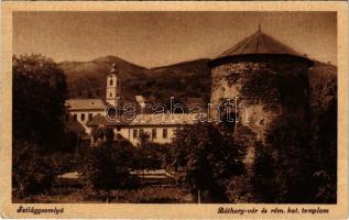 1944 Szilágysomlyó, Simleu Silvaniei; Báthory vár és római katolikus templom / castle, Catholic church (EK)