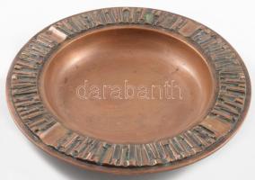 Iparművész bronz dísztál, d: 20 cm