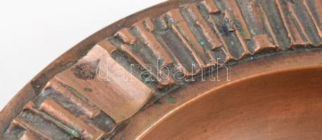 Iparművész bronz dísztál, d: 20 cm