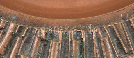 Iparművész bronz dísztál, d: 20 cm