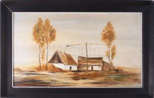 Varga Iván (1960-): Elhagyatva. Olaj, farost, jelzett. Fakeretben, 35x60 cm