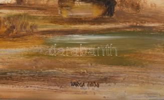 Varga Iván (1960-): Elhagyatva. Olaj, farost, jelzett. Fakeretben, 35x60 cm