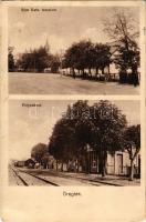 Öreglak, Római katolikus templom, Pályaudvar, vasútállomás. Szántó János kiadása (EK)