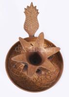 Indiai réz gyertyatartó, h: 15 cm