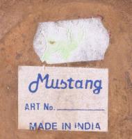 Keleti madármintás bronz dísztál, d: 13 cm