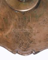 Töltényekből készült monogramos gyertyatartó, m: 18 cm