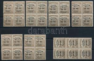 Nyugat-Magyarország VI. 1921 30 db Arató 20f/20f összefüggésekben, Bodor vizsgálójellel, közte hármaslyukasztások (22.200)