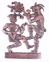 Busójárást ábrázoló bronzírozott fém dísz, 22x18 cm