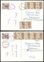 1992 2 db Képeslap Erdélyből a Sikaszó panzióból küldve román és magánposta bélyegekkel