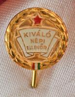 1960-1980 k. "Kiváló Népi Ellenőr" műgyantás, aranyozott kitüntető jelvény, miniatűrrel, e...