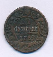 Orosz Birodalom 1738. Denga (1/2k) Cu T:F patina Russian Empire 1738. Denga (1/2 Kopeck) Cu C:F patina Krause KM#188