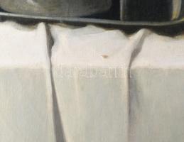 Molnár Z. János (1880-1960): Csendélet porcelánokkal és üvegekkel. Olaj, vászon, jelezve jobbra lent...