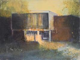 Jelzés nélkül: Rejtélyes ház. Olaj, vászon. Kissé sérült. 59,5x79,5 cm