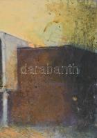 Jelzés nélkül: Rejtélyes ház. Olaj, vászon. Kissé sérült. 59,5x79,5 cm