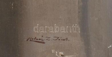 Molnár Z. János (1880-1960): Csendélet körtékkel. Olaj, vászon, jelezve jobbra lent. Hátoldalán régi...