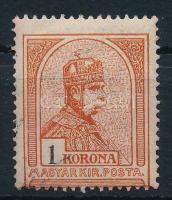 1913 Turul 1K fekvő vízjellel, elfogazva (11.000)