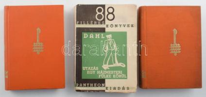 3 db könyv - Dahl: Utazás egy házmesteri fülke körül. Bp., Pantheon. + Manddelstamm: Hollywood. Bp., 1927, Pantheon. + Dupuy-Mazuel: A sakkjátékos. Bp., 1927, Pantheon. Kiadói papír és egészvászon kötés, kötetenként változó állapotban.