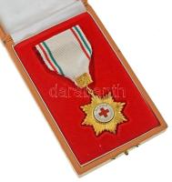 1981. "100 éves a Vöröskereszt" műgyantás bronz kitüntetés, mellszalagon, eredeti díszdobozban T:AU