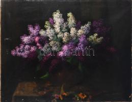 Molnár Z. János (1880-1960): Virágok. Olaj, vászon, jelezve jobbra lent. Javított. Apró sérülésekkel. 60x80 cm