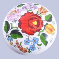 Kalocsai Porcelán bonbonier, jelzett, hibátlan, d: 12,5 cm