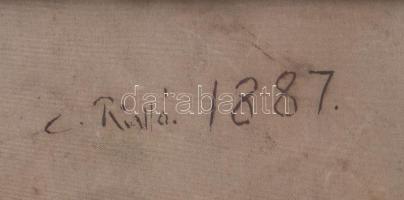 Olvashatatlan jelzéssel (a hátoldalán): Csendélet. Olaj, vászon. Apró sérülésekkel. 61x91 cm