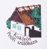 Hollóházi bonbonier, Petőfi Sándor kiskőrösi szülőházának ábrázolásával, 14x9 cm