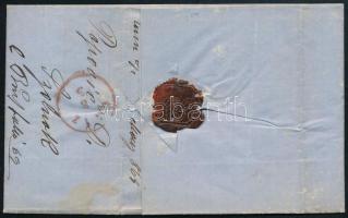 1865 Levél 15kr bérmentesítéssel "SZOLNOK" - piros / red "GRAZ" teljes tartalomm...