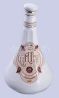 Hollóházi Milky tejszínlikőrös porcelán palack. Matricás, jelzett, hibátlan, m: 19 cm