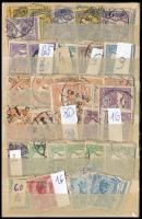 1900-1913 506 db Turul bélyeg címletenként rendezve, fogazatra és vízjelre beazonosítás nélkül