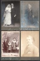 ca 1910-1946 4 db kabinetfotó és két papírkép. Porcelánkép és 1918-as köztársaság kikiáltás fotó kb 11x17 cm