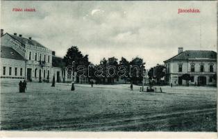1908 Jánosháza, Fő tér, Központi szálloda, sörcsarnok és kávéház (felületi sérülés / surface damage)