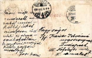 1908 Szatmárnémeti, Szatmár, Satu Mare; Pannonia szálloda, üzletek. Cseplák Bálint kiadása (W.L. ?) ...