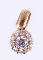 Arany (Au) fülbevaló pár és medál, 14k, cirkóniával, jelzett, bruttó 1,85g