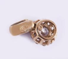 Arany (Au) fülbevaló pár és medál, 14k, cirkóniával, jelzett, bruttó 1,85g