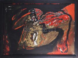 Klimó Károly (1936-): Kép arannyal és feketével, 1990-es évek. Olaj, vászon, jelezve balra lent. 70,5x99,5 cm. Fakeretben. Klimó Károly 1936-ban született Békéscsabán. 1956 és 1962 között a Magyar Képzőművészeti Főiskola festő szakán tanult, ahol Bernáth Aurél volt a mestere. 1972-től maga is tanított a főiskolán (később egyetemmé vált), ugyanezen évben Kondor Béla és Bartl József mellett megválasztották a Szentendrei Régi Művésztelep tagjává. Művészi stílusának alakulásában a hagyományos főiskolai képzés után a nonfiguratív, a festői gesztusra épülő informel kifejezésmóddal való kísérletezés vette át a főszerepet, amire az Európai Iskola alkotóinak munkássága is hatással volt. KIZÁRÓLAG SZEMÉLYES ÁTVÉTEL, NEM POSTÁZZUK! / ONLY PERSONAL COLLECTION AT OUR OFFICE!