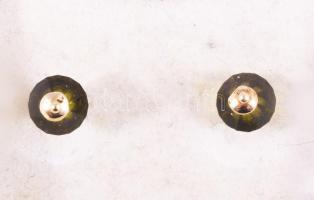 Arany (Au) fülbevaló pár, 14k, jelzett, swarovski kristállya, bruttó 1,3g