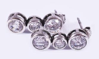 Silvano Brizzi ezüst (ag) fülbevaló pár, cirkóniával, jelzett, bruttó 3g, díszdobozban