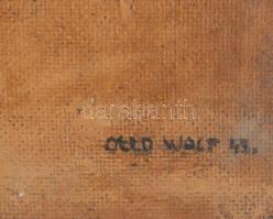 Otto Wolf jelzéssel: Cirkusz bohóccal. Olaj, farost. Hátoldalán Kovács Dezső műgyűjtő, műkereskedő h...