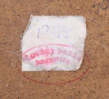 Otto Wolf jelzéssel: Cirkusz bohóccal. Olaj, farost. Hátoldalán Kovács Dezső műgyűjtő, műkereskedő h...