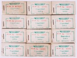 1970-1980 k. 12 db "Utasellátó - Feketekávé DUPLA" utalvány tömb, hiánytalan 100 darabos